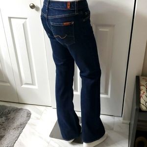 7 For All Mankind stretch flre leg dark wash jeans